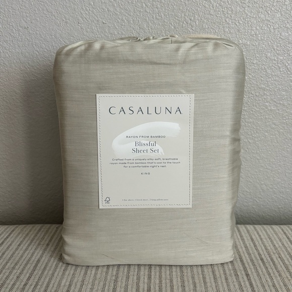 King 400 Thread Count Rayon from Bamboo Sheet Set Light Olive Green - Casaluna - Picture 1 of 7